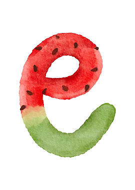 Funny Letter E Water Melon