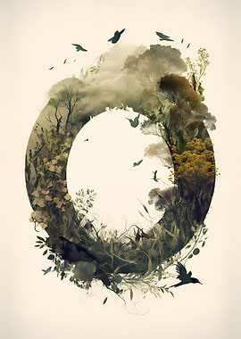 Letter O Double Exposure