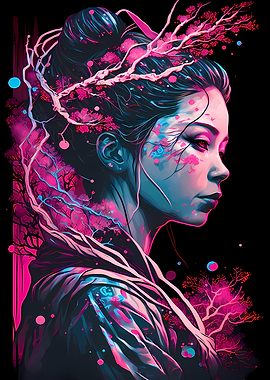 Geisha Neon Cherry Blossom