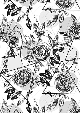 Black white rose