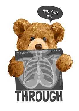 Bear toy holding film