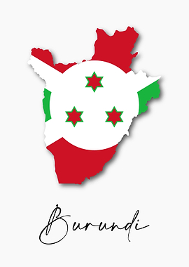 Burundi Country Map Flag