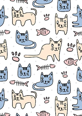 Doodle Cats Pattern