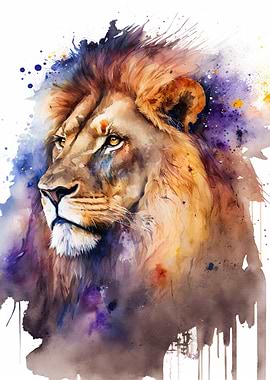 Lion watercolor