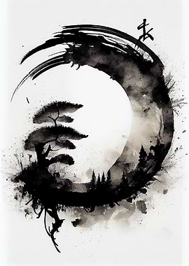 Enso Circle Life Ink Wash