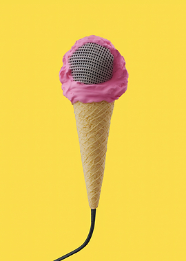 Microphone into ice cream