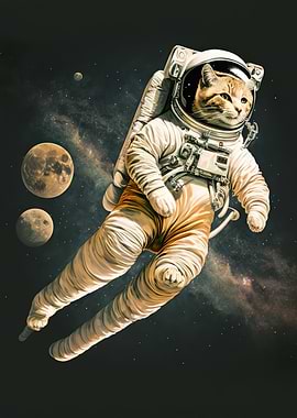 Astronaut Cat in space