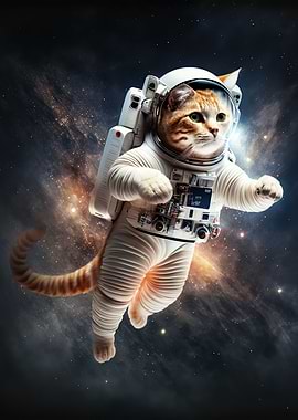 Astronaut Cat in space