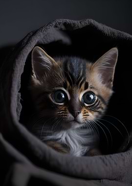 Kitten in a blanket