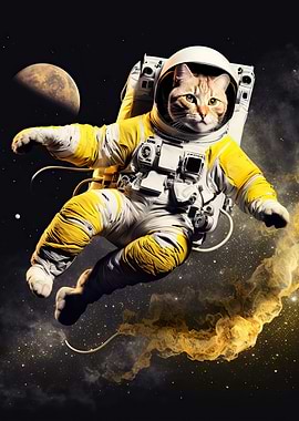 Astronaut Cat in space