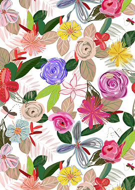 Vivid colorful botanical