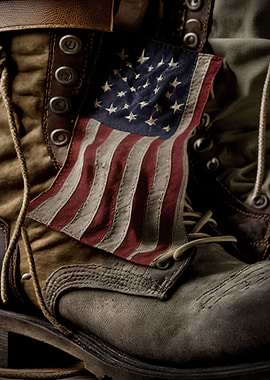 Army Boot American Flag