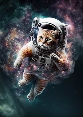 Astronaut Cat in space
