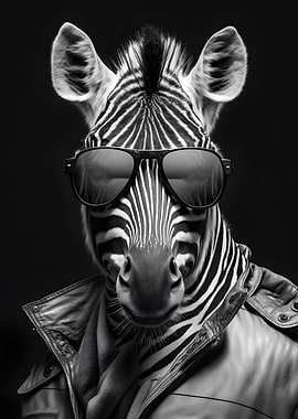 cool zebra modern black
