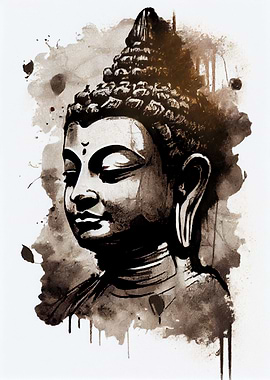 Mindful Buddha Ink Wash