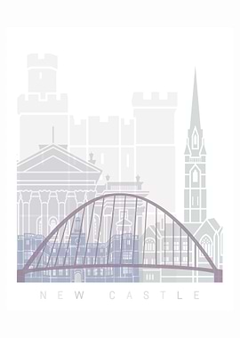 NEW CASTLE SKYLINE POSTER