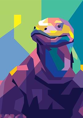 Komodo Dragon Pop Art