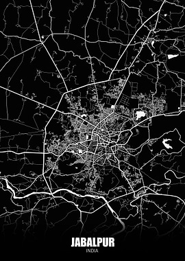 Jabalpur India Dark Map