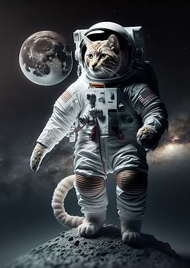 Astronaut Cat in space