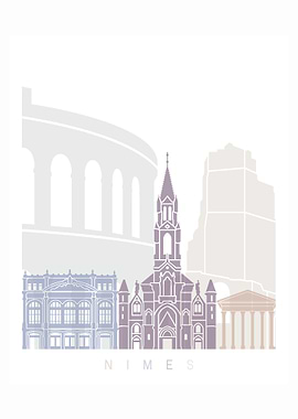 NIMES SKYLINE POSTER