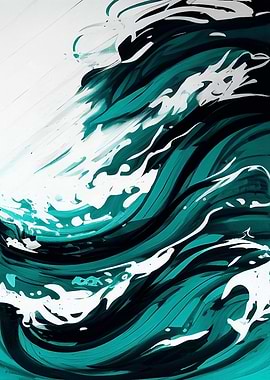 Turquoise Tide of Abstract