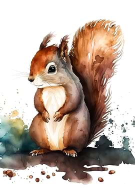 Squirrel Watercolor