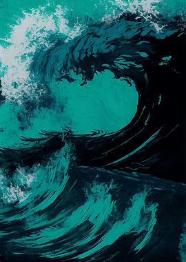 Turquoise Tide of Abstract