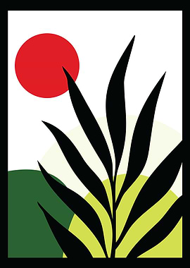 VASE OF TROPICAL PLANT