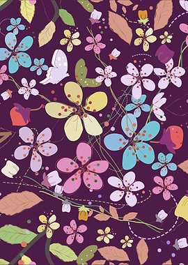 Plum flowers and colorful