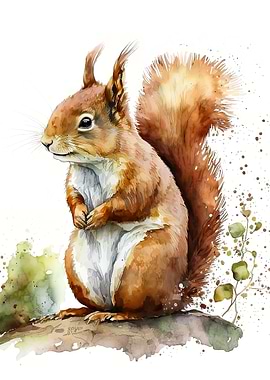 Squirrel Watercolor