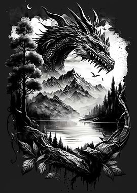 Mountain Dragon DrawingAnc