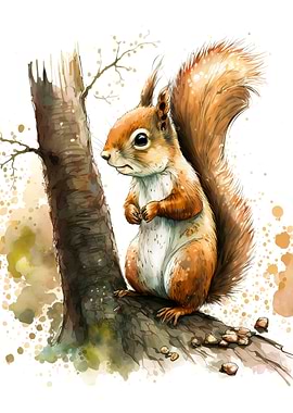 Squirrel Watercolor
