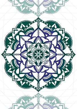 Mandala Green Flowers