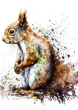 Squirrel Watercolor