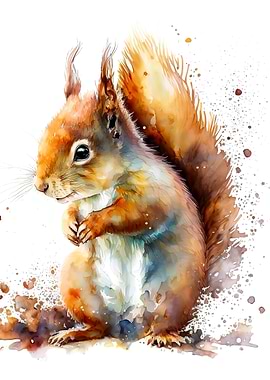 Squirrel Watercolor