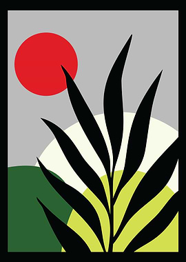 VASE OF TROPICAL PLANT