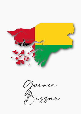 Guinea Bissau Map Flag