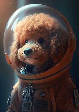 Red Poodle Astronaut