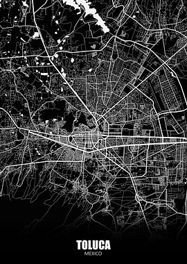 Toluca Mexico Dark Map