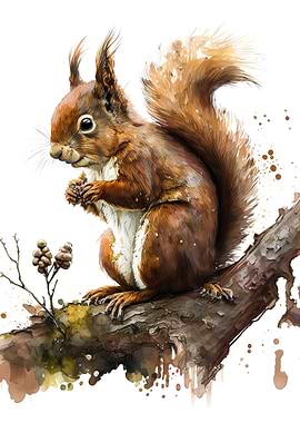 Squirrel Watercolor
