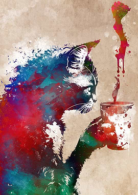 Cat and coffee