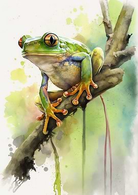 Tree Frog Watercolor