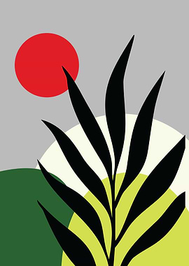 VASE OF TROPICAL PLANT