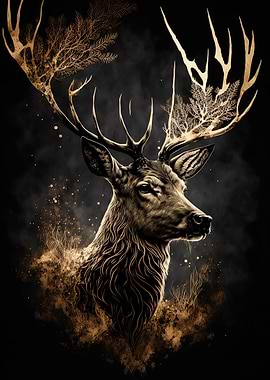 color deer in the night