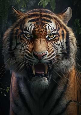 Angry tiger