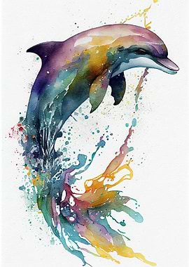 Dolphin Watercolor