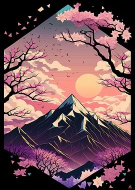 Japan Geometric Neon Art