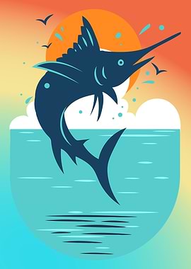 Swordfish Ocean Sunset