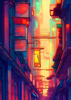 Japanese Street of colors