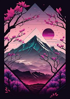 Japan Geometric Neon Art